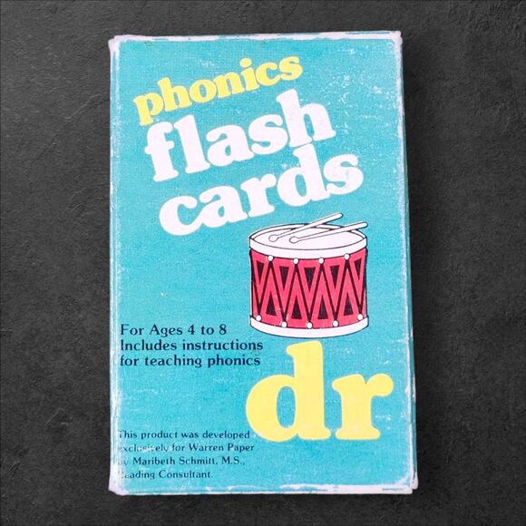 Vintage 1970s Warren Phonics Flash Cards Teaching Aid Ephemera Complete Set - Picture 2 of 9